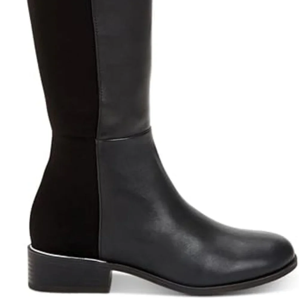 Alfani Step Flex Leather Ludlowe Over-The-Knee Black Boots sz 5.5M NWT / NWOB